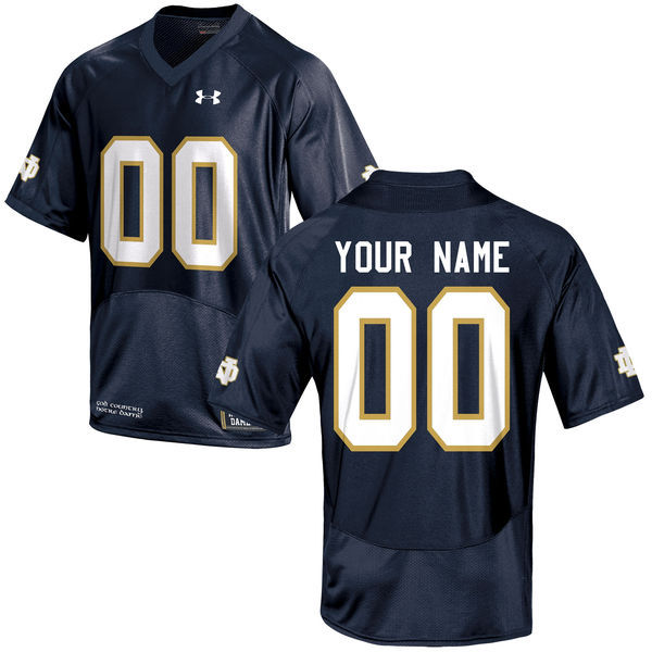 Under Armour Men Notre Dame Fighting Irish Customized College Football Jersey  Navy Blue